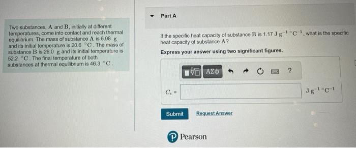 Solved Two Substances, A And B, Initially At Different | Chegg.com