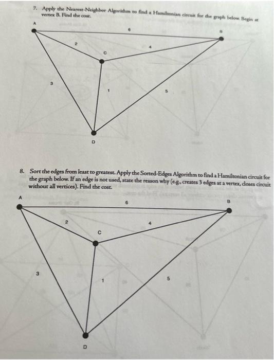 Solved Apply the Nearest-Neighbor Algorithm to find a | Chegg.com