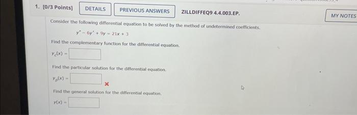 Solved Consider The Following Differential Equation To Be | Chegg.com