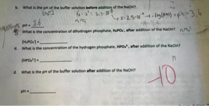Solved at pH- b. What is the pH of the buffer solution | Chegg.com