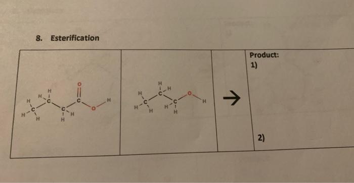 esterification experiment grade 12 questions and answers