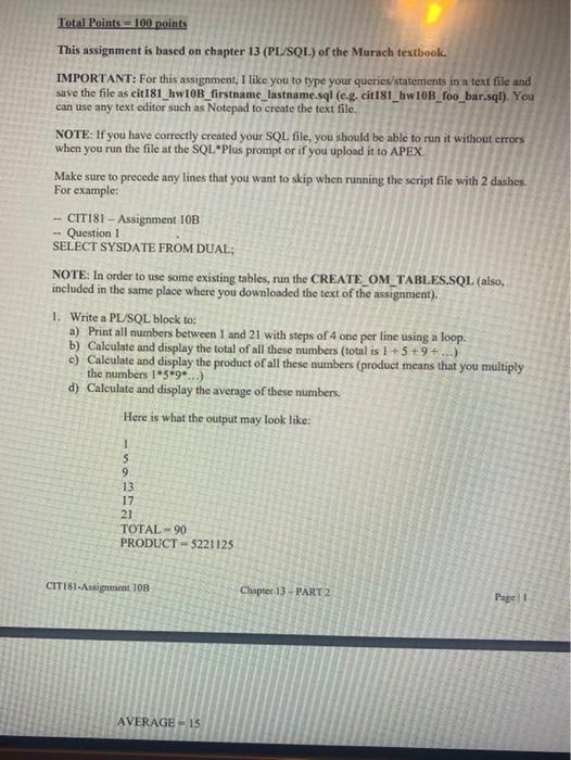 Solved Total Points 100 points This assignment is based on | Chegg.com