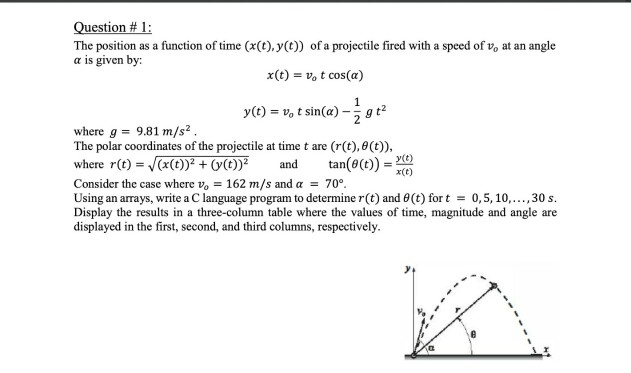 Solved Question # 1: The position as a function of time | Chegg.com