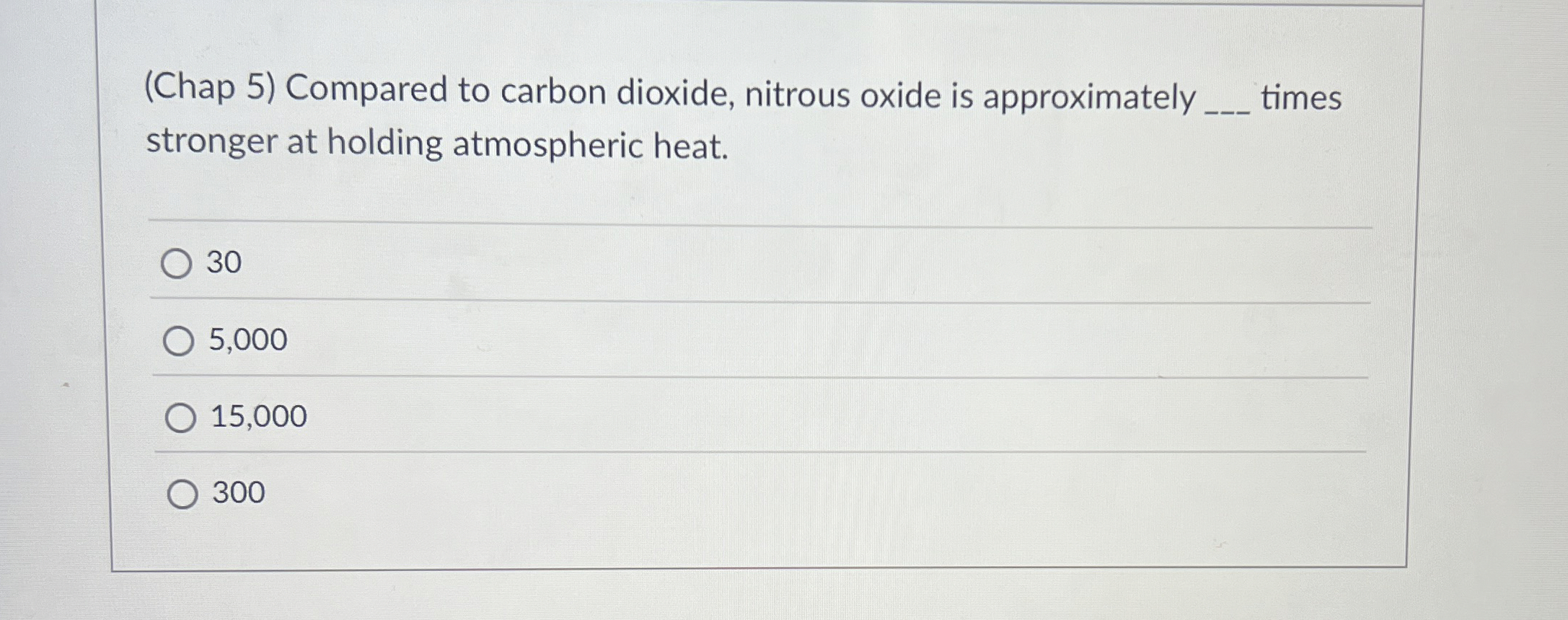 Solved (Chap 5) to carbon dioxide, nitrous oxide