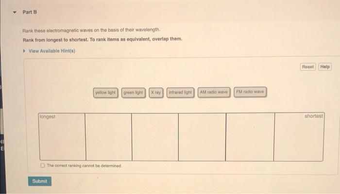 Solved Rank These Electromagnetic Waves On The Basis Of