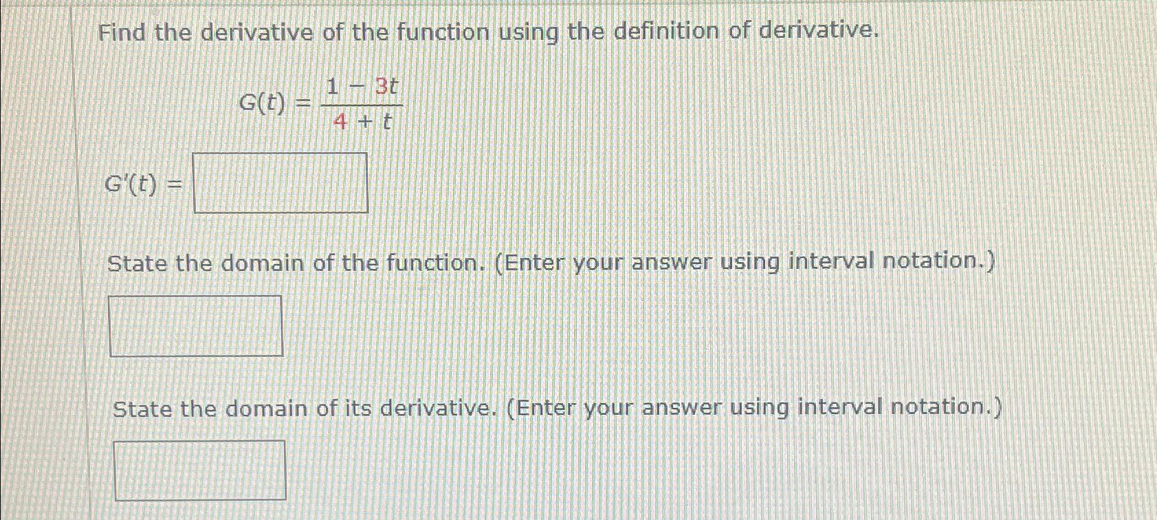 Solved Find the derivative of the function using the | Chegg.com