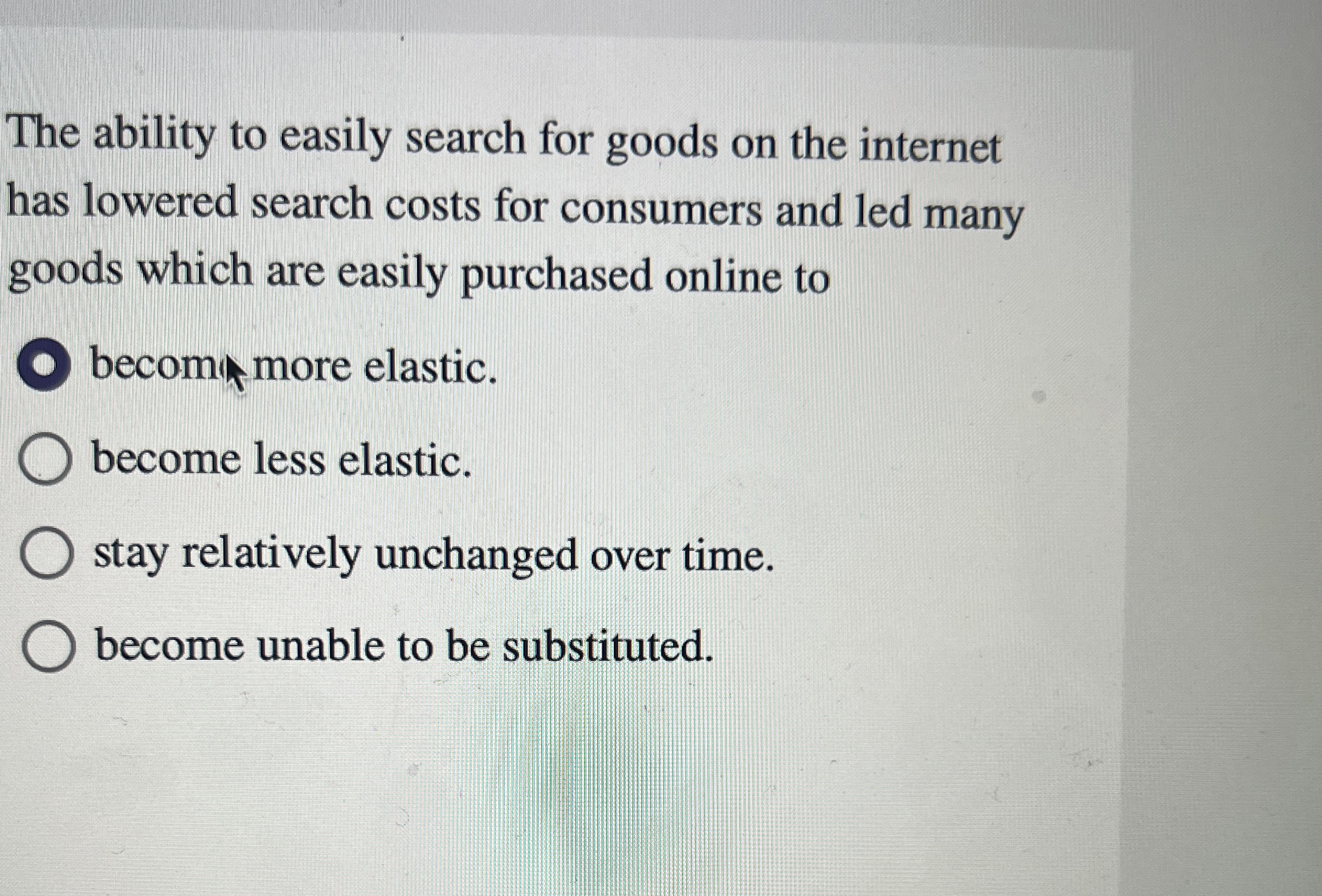 Solved The ability to easily search for goods on the | Chegg.com