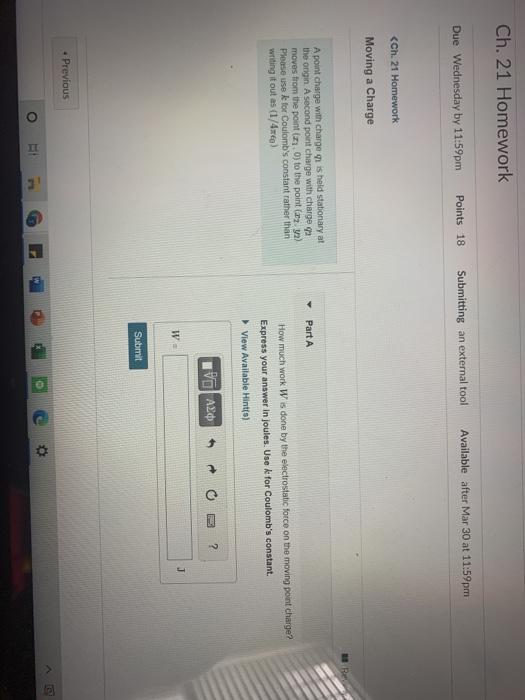 Solved Ch. 21 Homework Points 18 Due Wednesday by 11:59pm | Chegg.com