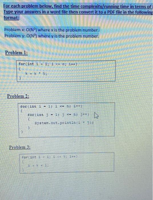 Solved For each problem below, find the time | Chegg.com