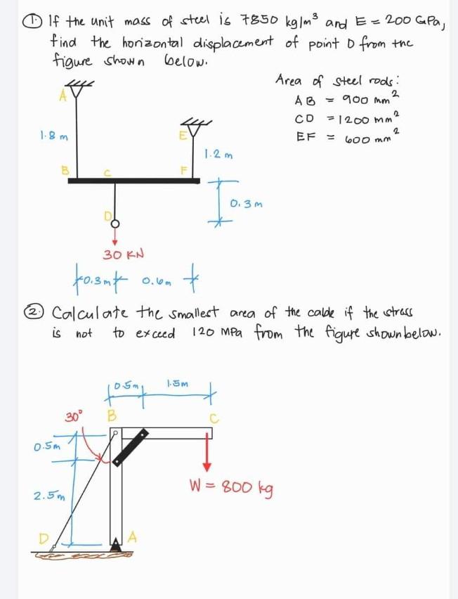 Solved Strength Of Material Solve The Problem 1 And 2 If | Chegg.com