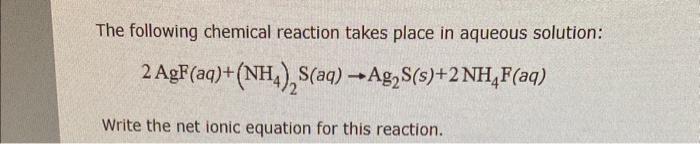 Solved The following chemical reaction takes place in | Chegg.com