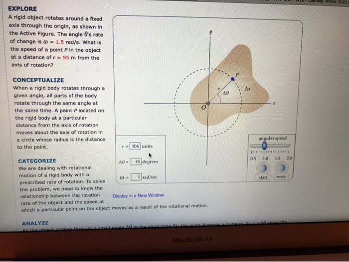 Solved 1 IUIUM Castold, Winter 2020 EXPLORE A rigid object | Chegg.com