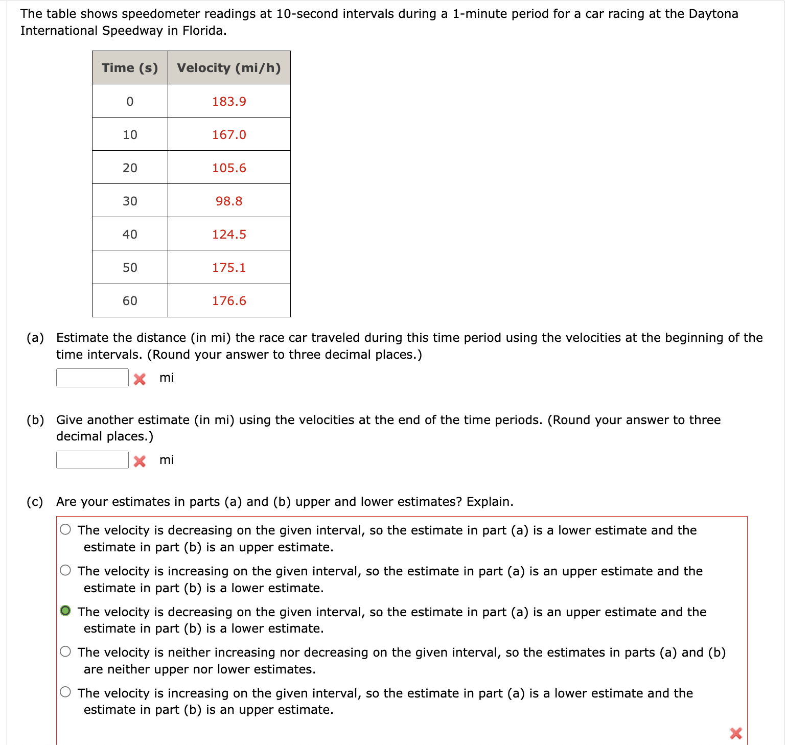 Solved The Table Shows Speedometer Readings At 10 -second | Chegg.com