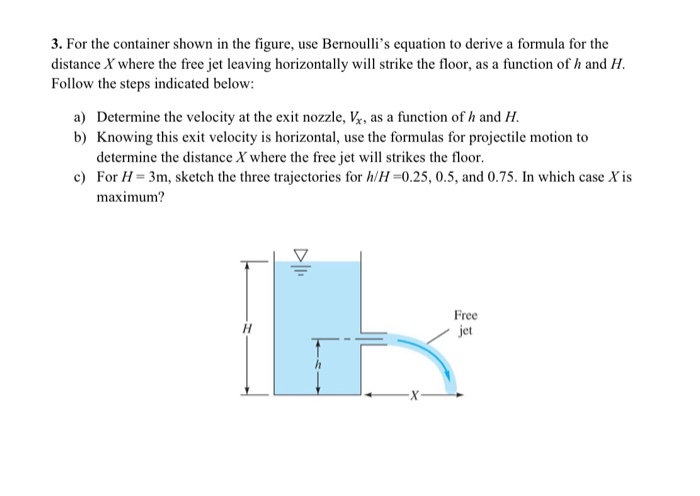 Solved 3. For the container shown in the figure, use | Chegg.com