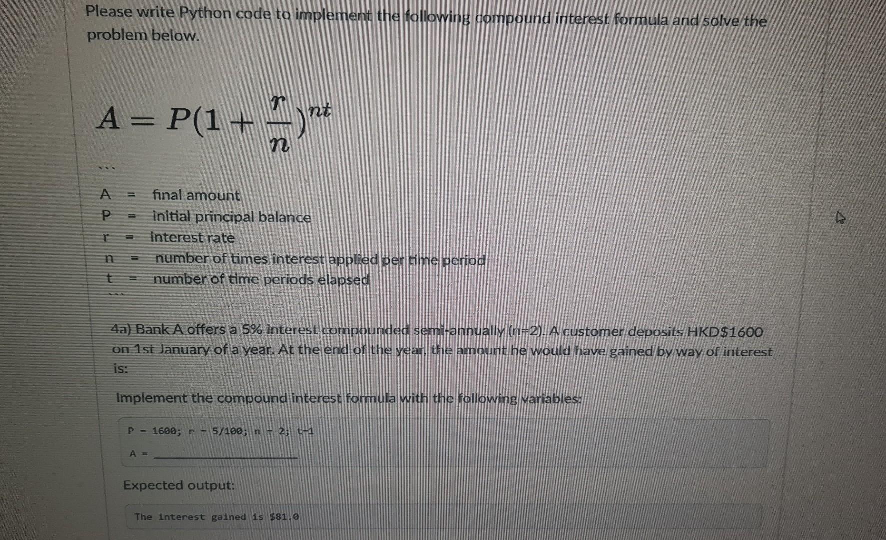 Solved Please write Python code to implement the following | Chegg.com