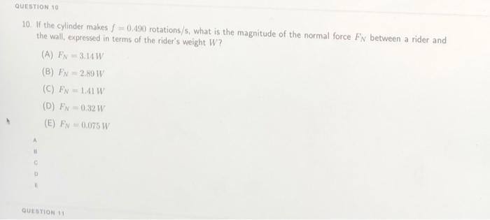 Solved QUESTION 10 10. If the cylinder makes f = 0.490 | Chegg.com