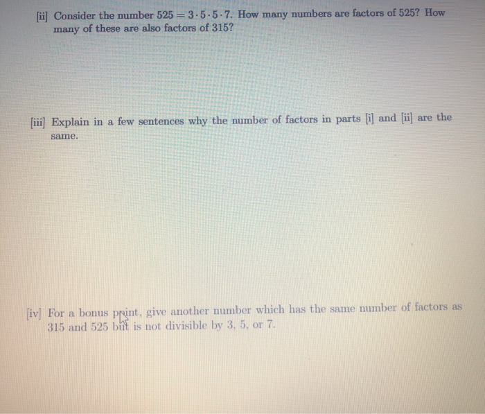 Solved fü Consider the number 525 = 3.5.5.7. How many | Chegg.com