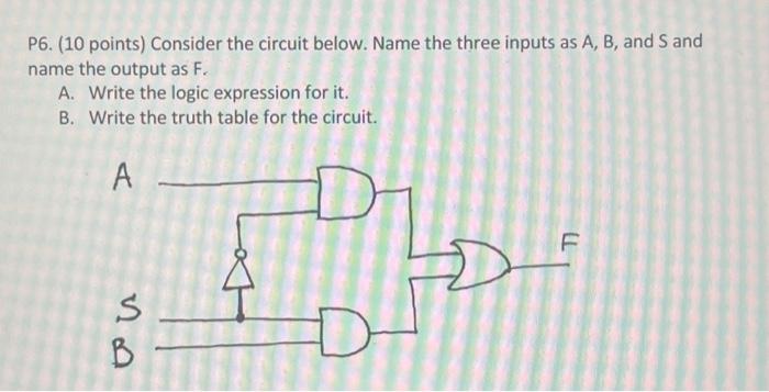 Solved P6. (10 points) Consider the circuit below. Name the | Chegg.com
