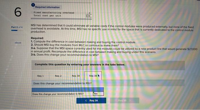 Solved 6 Part 2 of 4 Required information The following | Chegg.com