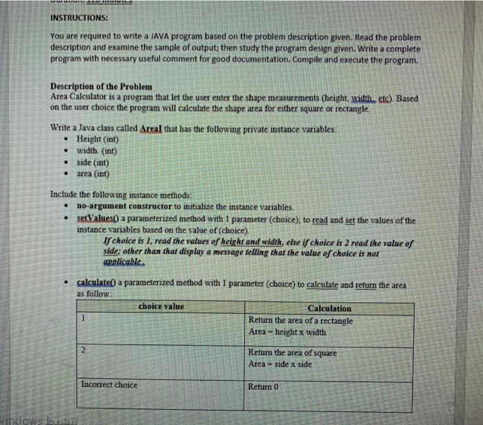 Solved INSTRUCTIONS: You are required to write a JAVA | Chegg.com