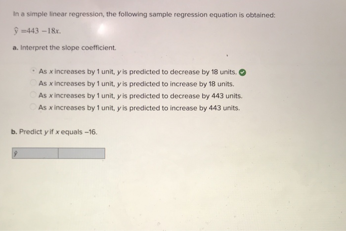 Solved In a simple linear regression, the following sample | Chegg.com