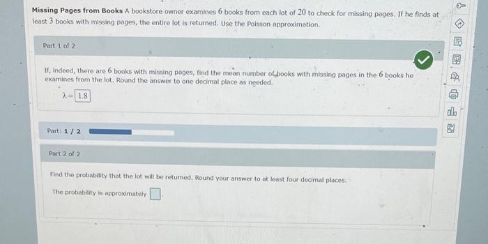 Solved Missing Pages from Books A bookstore owner examines 6 | Chegg.com