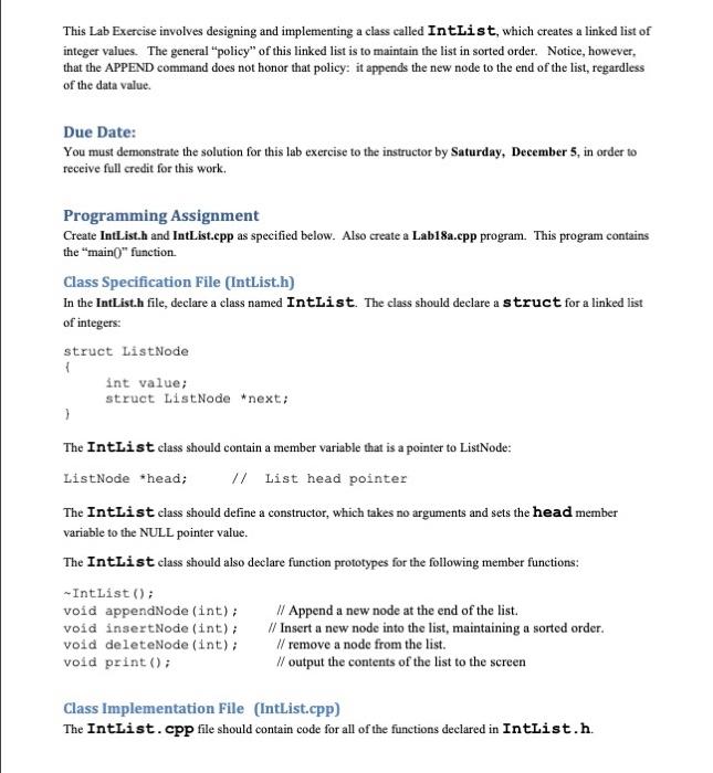 Solved This Lab Exercise involves designing and implementing | Chegg.com