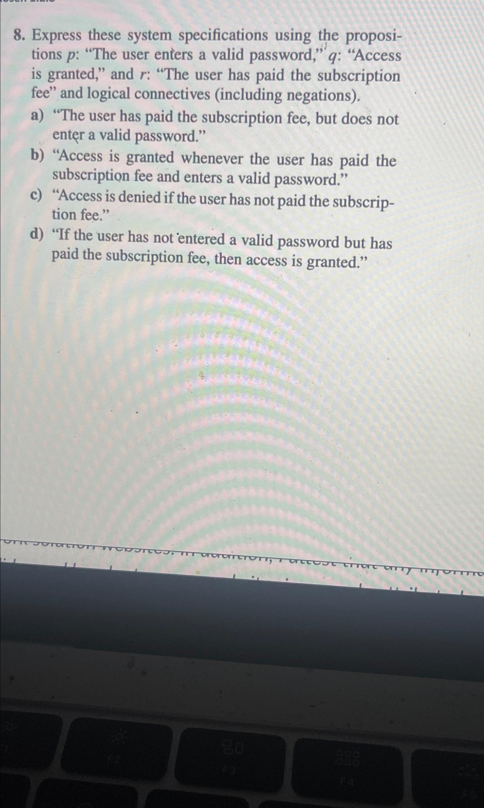 Solved Express these system specifications using the | Chegg.com