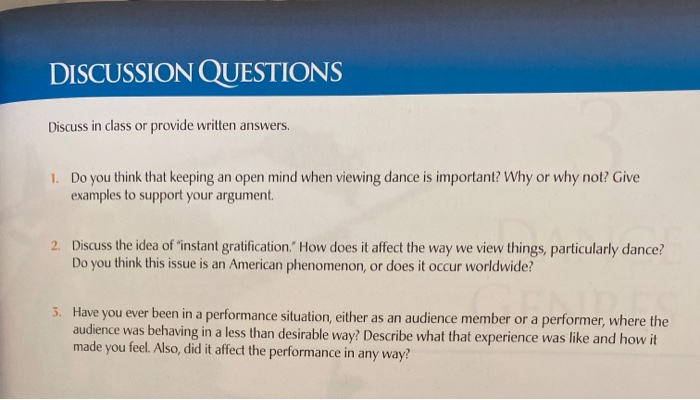 Discuss Question Example DISCUSSION QUESTIONS Discuss in class or provide | Chegg.com
