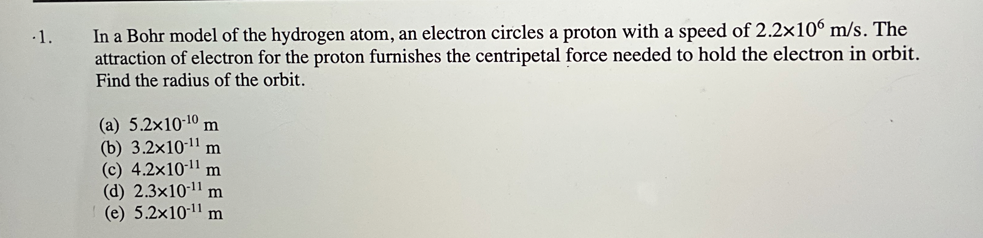 Solved In a Bohr model of the hydrogen atom, an electron | Chegg.com