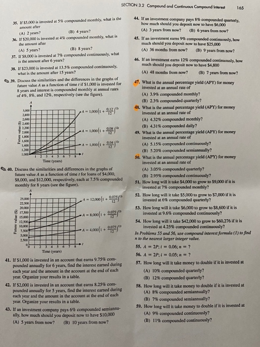 Solved SECTION 3.2 Compound and Continuous Compound Interest | Chegg.com