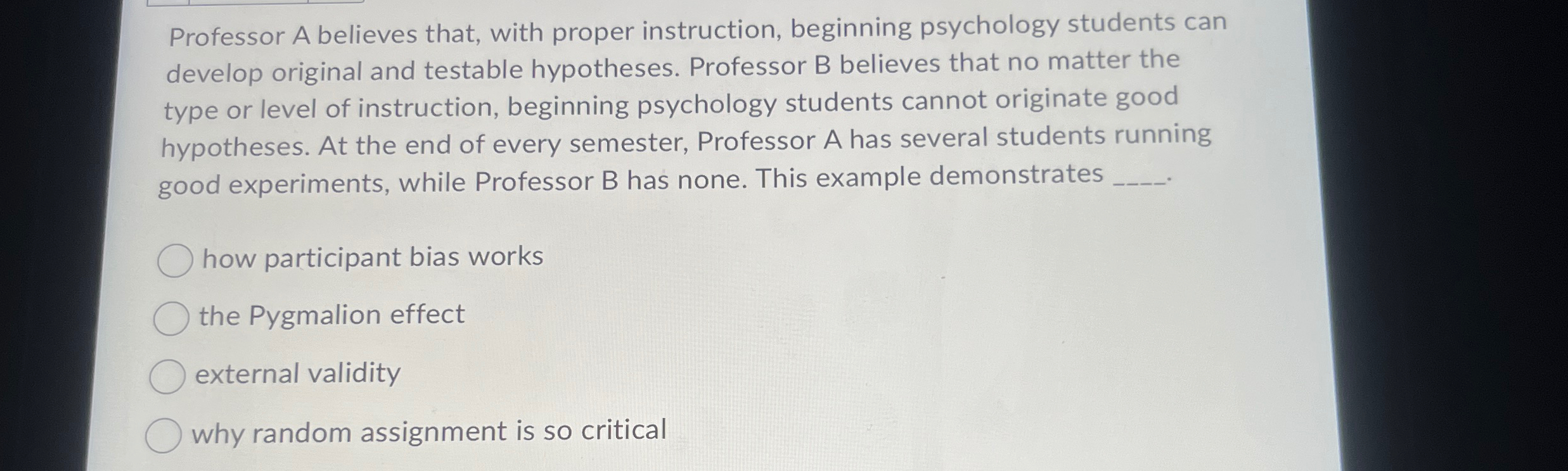 Solved Professor A Believes That, With Proper Instruction, | Chegg.com