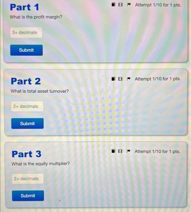 Solved Intro Use the following information to answer the | Chegg.com
