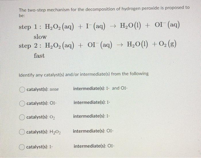 Solved The two-step mechanism for the decomposition of | Chegg.com