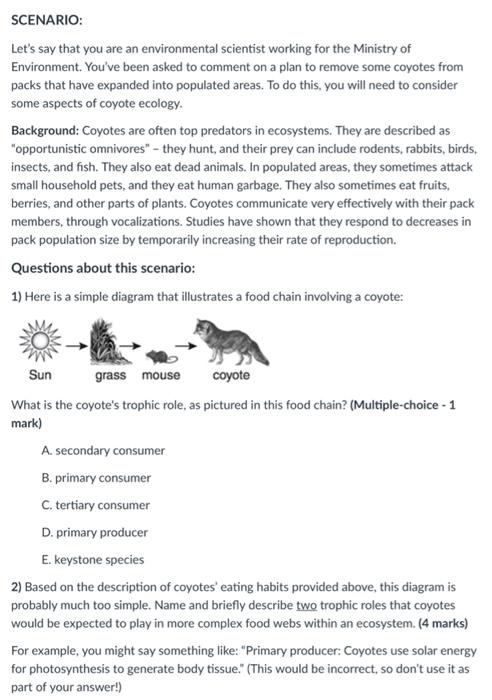 Solved SCENARIO: Let's say that you are an environmental | Chegg.com