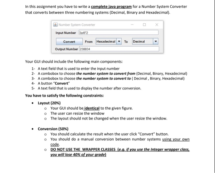 Solved In this assignment you have to write a complete java | Chegg.com