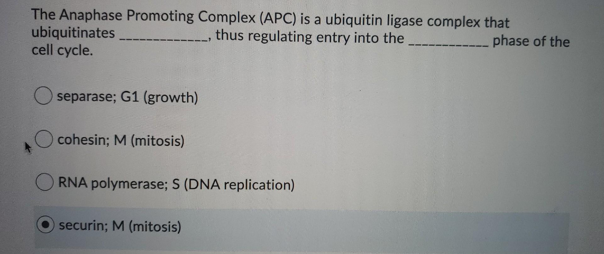 The Anaphase Promoting Complex (APC) is a ubiquitin Biology Diagrams