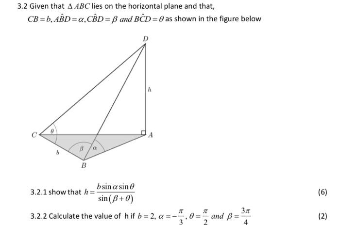 Solved 3.2 Given that A ABC lies on the horizontal plane and | Chegg.com