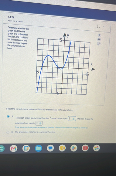 Solved 5.1.711 pert | ODetermine whether the graph could be | Chegg.com