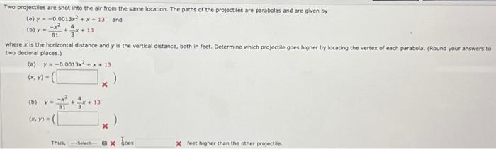 Solved Two projectiles are shot into the air from the same | Chegg.com