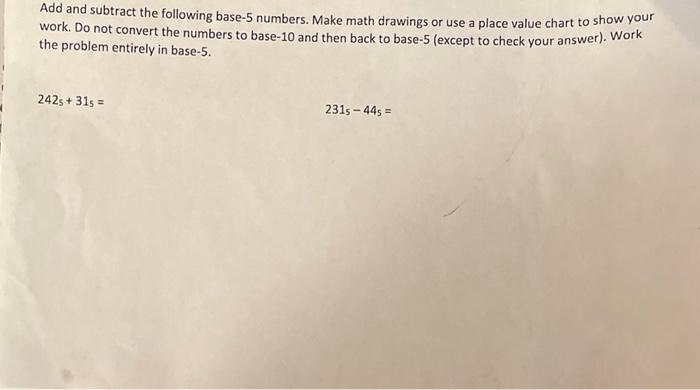 solved-add-and-subtract-the-following-base-5-numbers-make-chegg