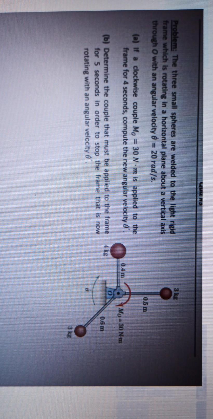 Solved Us 3 Kg Problem The Three Small Spheres Are Welde Chegg Com