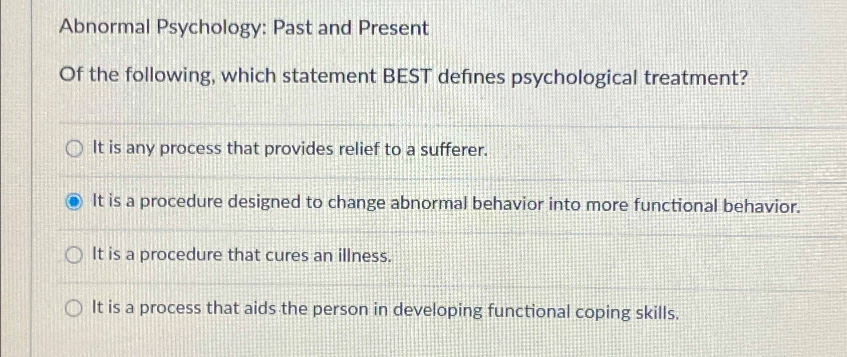 Solved Abnormal Psychology: Past and PresentOf the | Chegg.com