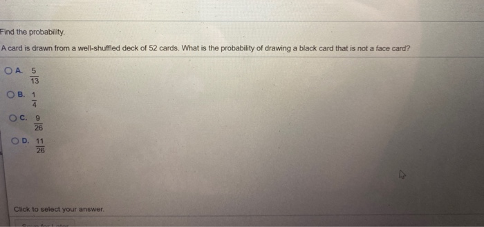 Solved Find the probability. A card is drawn from a | Chegg.com