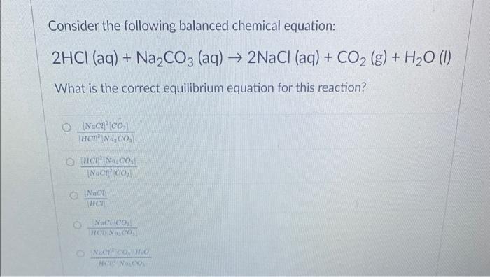Solved Consider the following balanced chemical equation: | Chegg.com