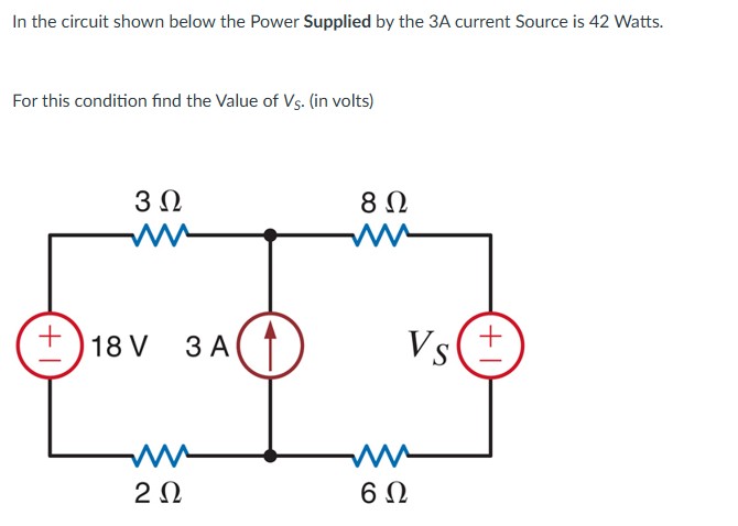 Solved In the circuit shown below the Power Supplied by the | Chegg.com