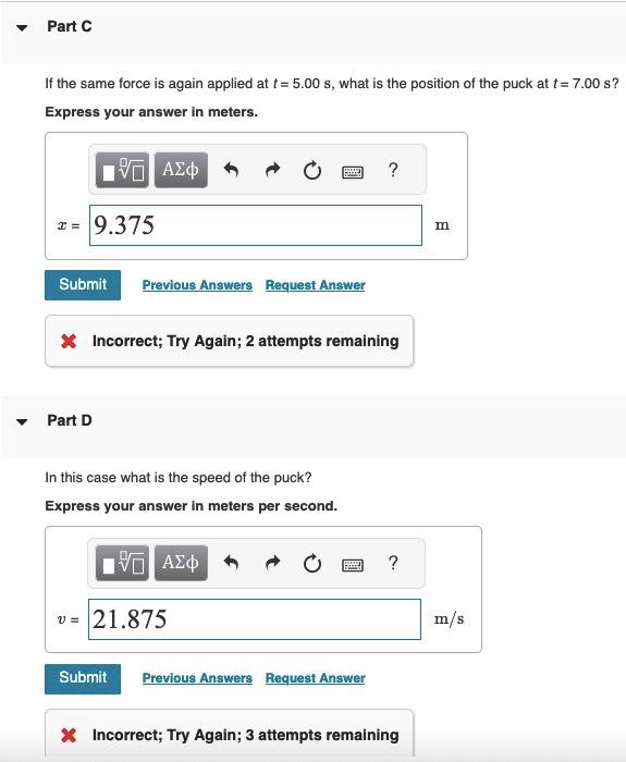 Solved A hockey puck with mass 0.160 kg is at rest at the