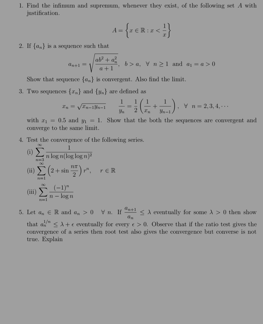 Solved Find The Infimum And Supremum, Whenever They Exist, | Chegg.com