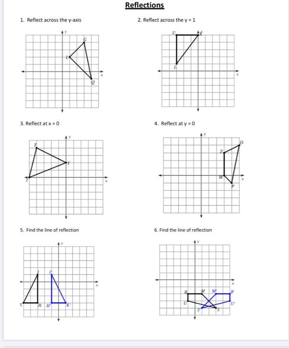 Solved Reflections 2. Reflect across the y = 1 1. Reflect