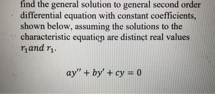 solution of second order differential equation with constant coefficients